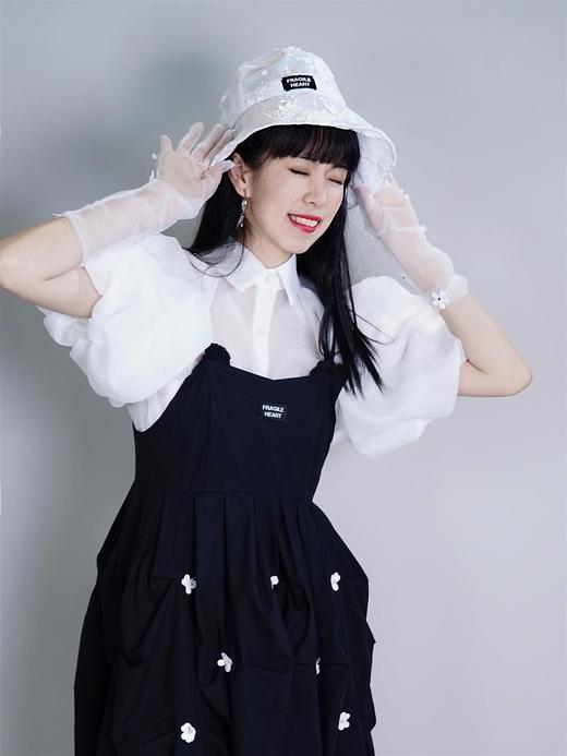 fragileheart原创刺绣花朵渔夫帽秋薄百搭白蕾丝花边防晒遮阳帽女 商品图1