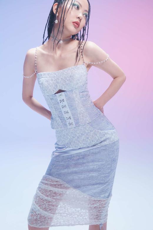 EhK 紫色提花小心机镂空设计 可拆卸链条可两穿 裹胸吊带上衣女 商品图3