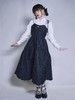 fragileheart易碎商店 黑色连衣裙女秋装新款2021宽松提花吊带裙 商品缩略图0