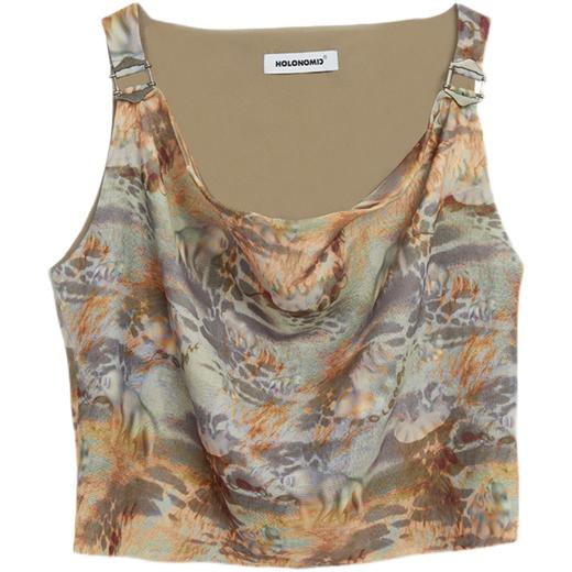 HOLONOMIC「第八大陆」原创荡领短款印花设计感小众外穿吊带背心 商品图4