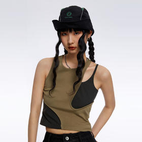 HOLONOMIC 原创不规则撞色拼接修身设计感小众外穿吊带背心