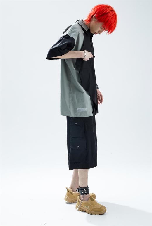 SFTTR 2021SS 曲线分割后背镂空解构拼接男女不规则异型裁片衬衫 商品图2