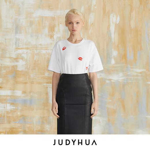 JUDYHUA 经典红唇印花OversizedT恤 商品图0