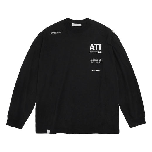 ATTEMPT 定番产品 "ATt" LOGO Tee 渐变几何印花宽松落肩长袖T恤 商品图4