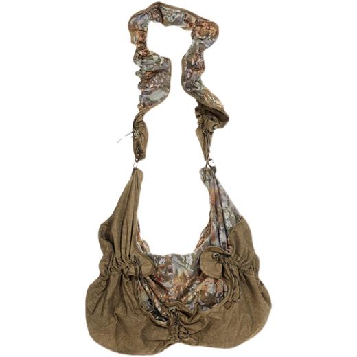 HOLONOMIC「第八大陆」原创设计印花拼接荷叶边单肩手提斜挎包 商品图4