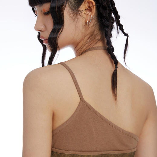 HOLONOMIC 原创撞色拼接设计感小众甜酷辣妹不规则修身吊带连衣裙 商品图3