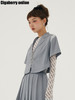 Cigaberry高级灰色缎面拼蕾丝短款西装领衬衫百搭Y2K风格甜酷少女 商品缩略图2