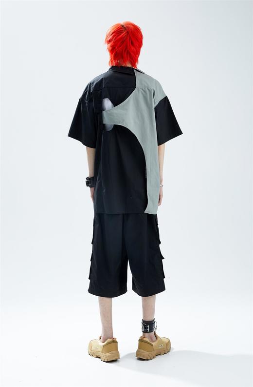 SFTTR 2021SS 曲线分割后背镂空解构拼接男女不规则异型裁片衬衫 商品图1