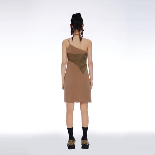 HOLONOMIC 原创撞色拼接设计感小众甜酷辣妹不规则修身吊带连衣裙 商品图2