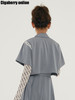 Cigaberry高级灰色缎面拼蕾丝短款西装领衬衫百搭Y2K风格甜酷少女 商品缩略图3