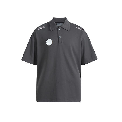 WHISTLEHUNTER(WSTHT)基础百搭宽松翻领短袖 主题印花铁牌POLO衫 商品图4