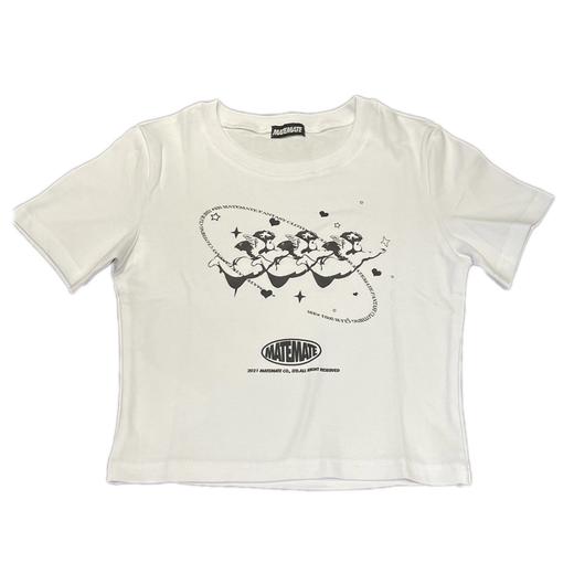 MATEMATE原创两色少女爱的丘比特logo显瘦百搭紧身纯欲甜酷短袖 商品图4