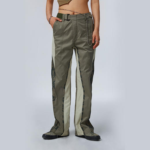 HOLONOMIC 原创不规则蛇纹拼接设计感小众直筒长裤 商品图1