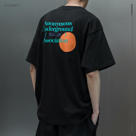 ATTEMPT SS20“匿名组织”印花宽松落肩短袖T恤 商品图3