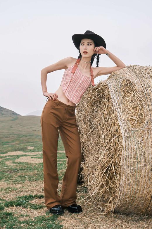 EhK 粉色甜蜜恋情小香风复古挂脖胸衣 商品图4