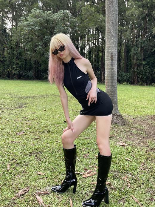 MATEMATE原创机能运动面料黑灰色拼接两穿可拆卸多穿法特工连衣裙 商品图0