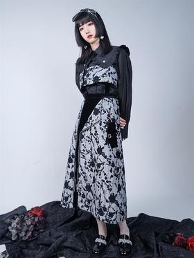 fragileheart易碎商店 格子印花背带连衣裙春装可拆卸两件式长裙