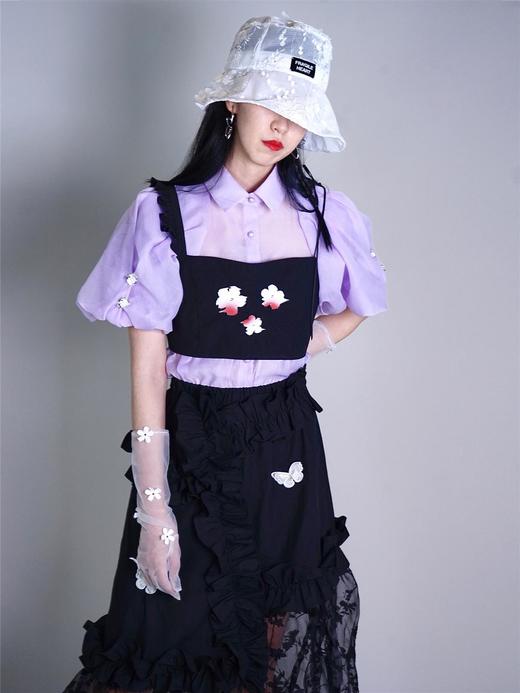 fragileheart原创短款花朵吊带不规则花边肩带内搭抹胸背心不退换 商品图0