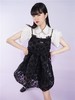 fragileheart易碎商店2021夏季新款网纱花花吊带裙短款黑色连衣裙 商品缩略图0