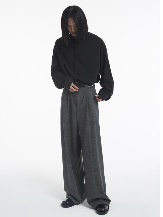 TERRAINCOGNITA2021SS春夏新款复古格纹宽松阔腿西裤百搭休闲长裤 商品图3