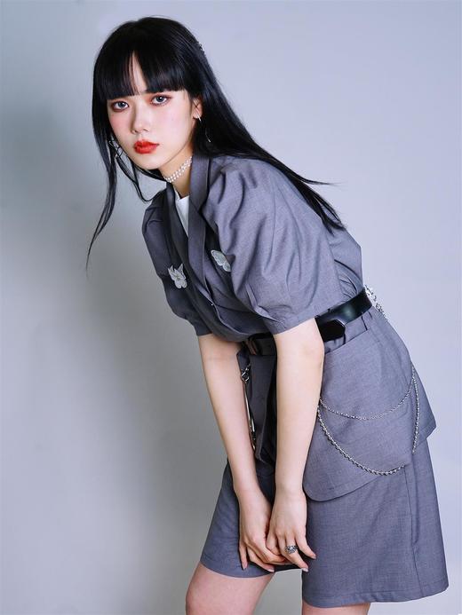 fragileheart原创设计软糯高腰工装显瘦西装阔腿裤直筒短裤女春季 商品图2