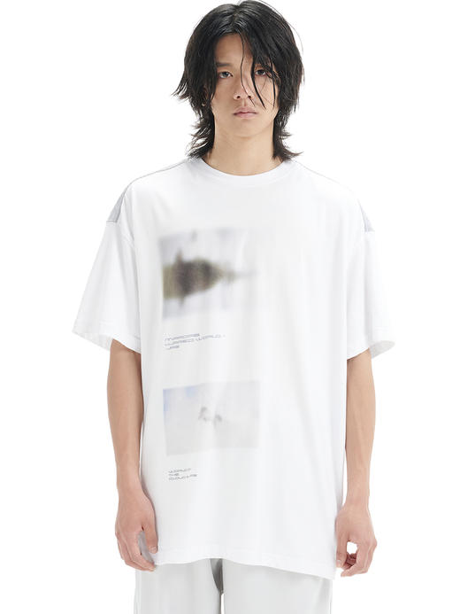 TERRAINCOGNITA21SS马赛克主题印花短袖宽松拼接百搭印花T恤男女 商品图3