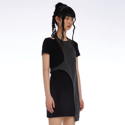 HOLONOMIC 原创绑带修身不规则设计感小众两件套连衣裙 商品图0