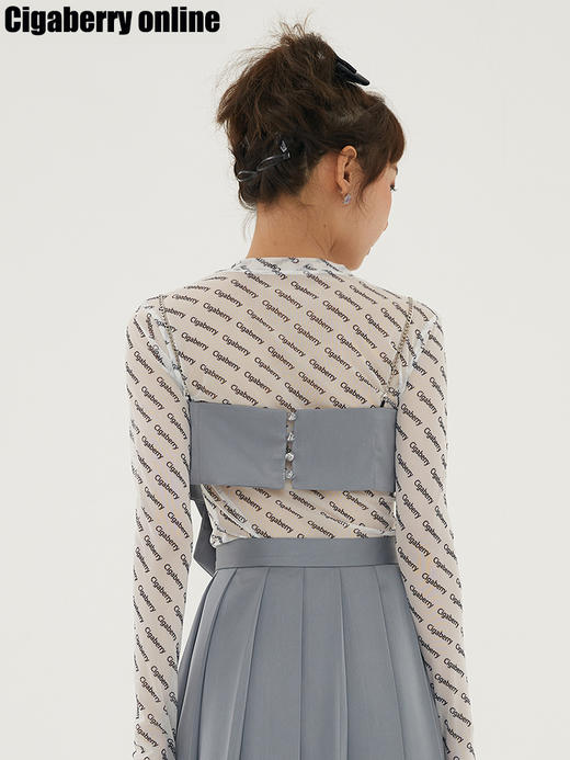 Cigaberry2021春夏立体蝴蝶结造型链条吊带上衣百搭单品少女甜酷 商品图3