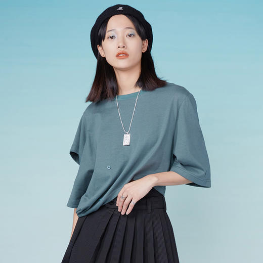 HOLONOMIC「多种穿法」原创设计感小众趣味不规则短袖T恤 商品图0