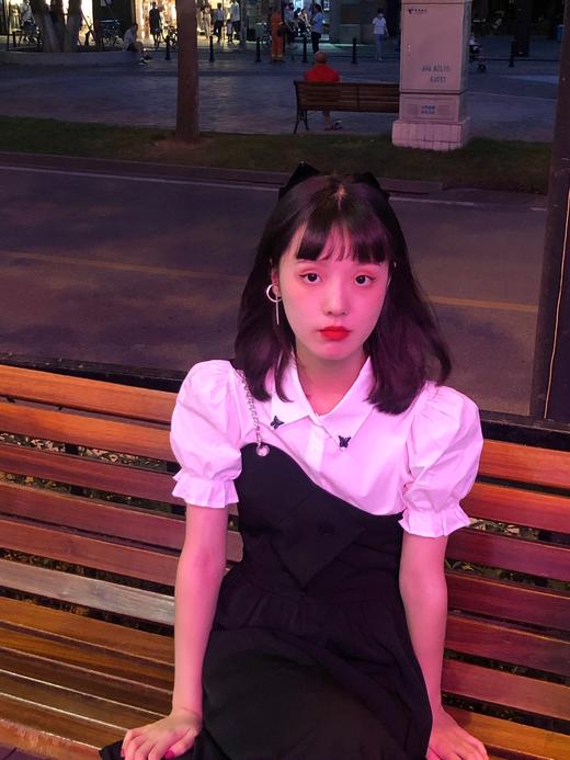 Cigaberry 2020夏季新款少女荷叶边百搭白色法式泡泡袖衬衫纯棉 商品图0