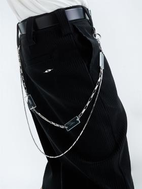 TERRAINCOGNITA新款手工水晶立体浮雕可拆卸项链透明浮空字母裤链