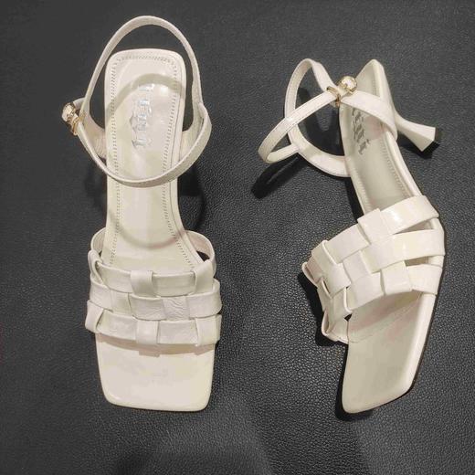 lfgj jeans bj607时尚方头细跟编织带女凉鞋 商品图3