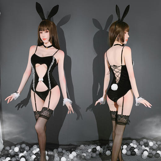 【兔影婆娑】情趣内衣 美女制服 镂空 日系 性感 兔女郎 套装 6994 商品图11