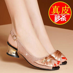 TZW-新款夏季女鞋百搭舒适软底中跟鱼嘴鞋女