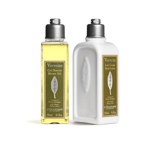 L'occitane欧舒丹清新马鞭草洗护滋润套装 沐浴露250ml+身体乳250ml