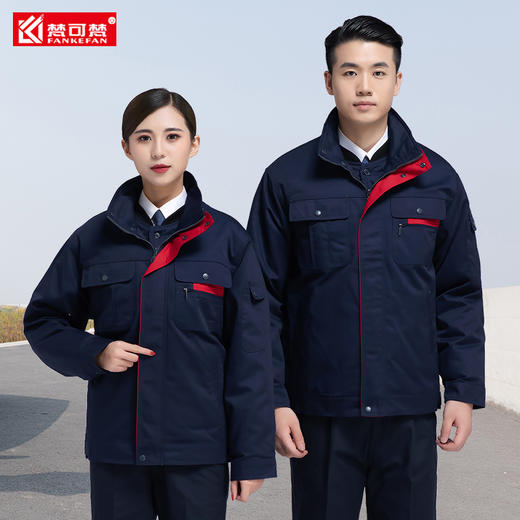 梵可梵冬工作服男棉服工程服劳保服加厚外套防寒服两件套绣印LOGO 商品图4