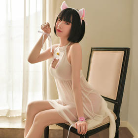 【小猫妖的魔力】情趣内衣 制服 日系 性感 角色扮演 猫咪 透明 睡裙 套装 6947