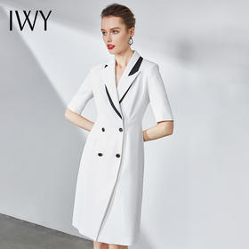 IWY/白色西装连衣裙女神范时尚修身名媛高端职业套裙气质正装
ADQ323