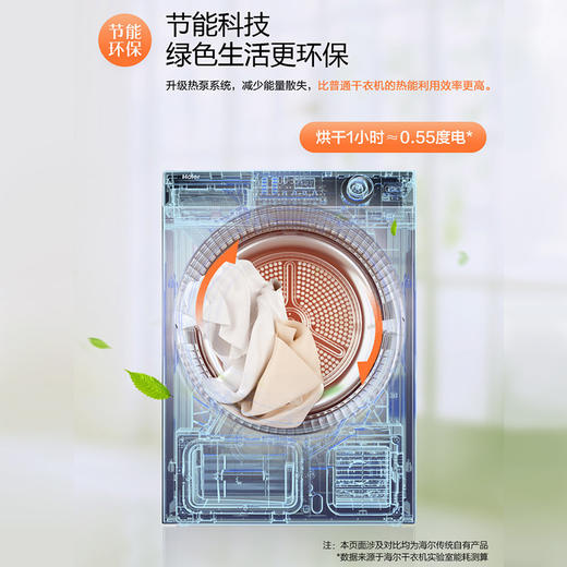 海尔(Haier) (251882) 热泵烘干机家用干衣机 GBN100-126 10公斤 商品图2