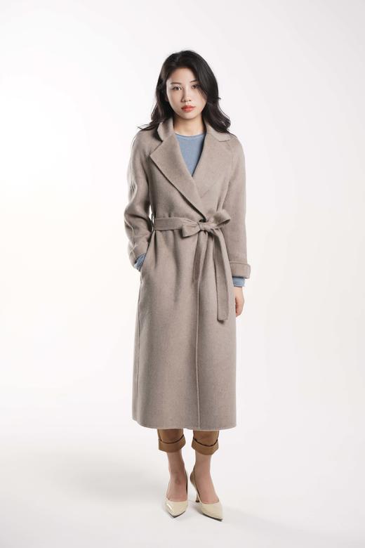 臣禾【100%绵羊毛】呢外套系腰带纯色长款呢大衣9214081126【现货 库存同步售完不补】 商品图3