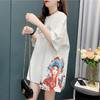 国潮花旦短袖T恤女夏季2021新款中国风宽松显瘦半袖中长款ins上衣 商品缩略图1