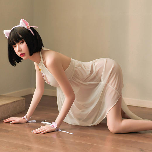 【小猫妖的魔力】情趣内衣 制服 日系 性感 角色扮演 猫咪 透明 睡裙 套装 6947 商品图3