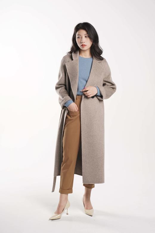 臣禾【100%绵羊毛】呢外套系腰带纯色长款呢大衣9214081126【现货 库存同步售完不补】 商品图5