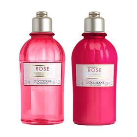 L'occitane欧舒丹玫瑰之心洗护滋润套装 沐浴露250ml+身体乳250ml 新老包装随机发