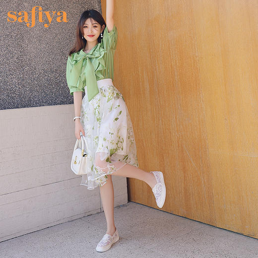 Safiya索菲娅春季时尚蕾丝渔夫鞋2022新款舒适单鞋SF13112218 商品图3