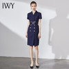 IWY/藏青色时尚连衣裙简约时尚优雅气质双排扣职业工装收腰显瘦OL
NQ569 商品缩略图2