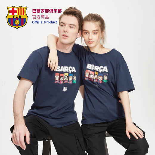 巴塞罗那俱乐部商品丨巴萨短袖周边圆领纯棉卡通球衣球迷T恤 商品图3