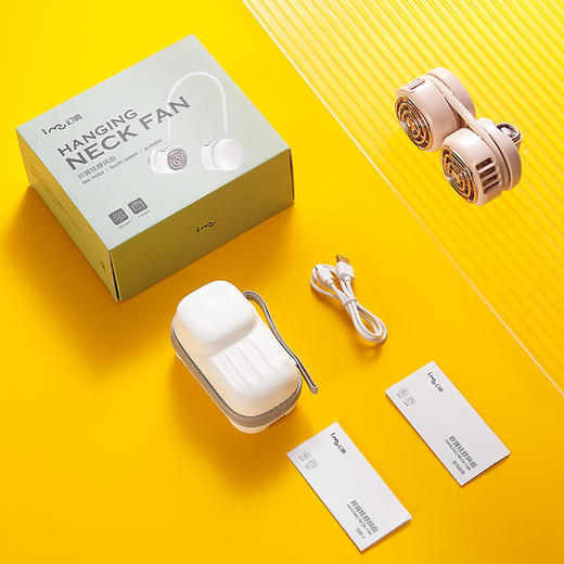 【夏天必备 时尚搭配】国潮幻响挂脖风扇双翼可收纳静音不绞发 商品图2