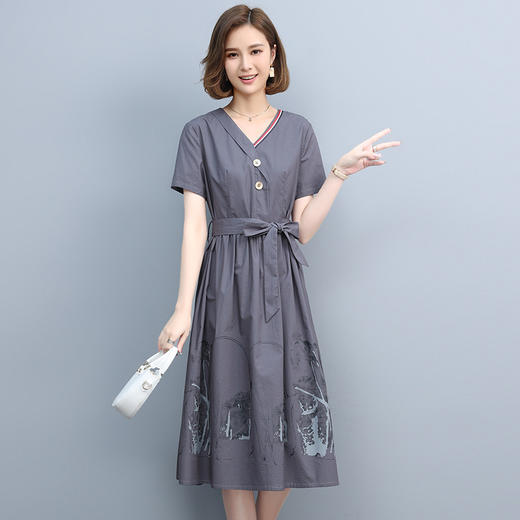 HR  WL70279宽松收腰休闲气质连衣裙【优】 商品图2