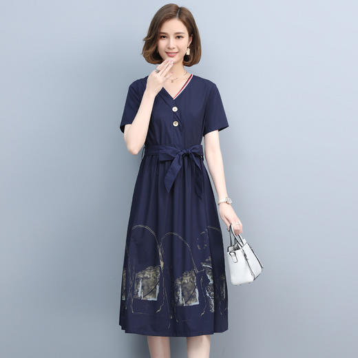 HR  WL70279宽松收腰休闲气质连衣裙【优】 商品图1